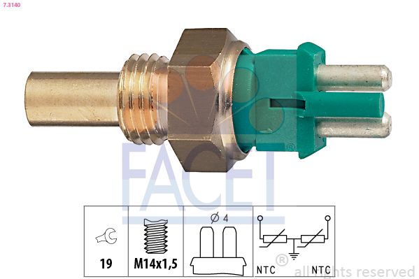 FACET 7.3140 Sensor, coolant temperature