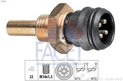 Sensor, coolant temperature FACET 7.3151