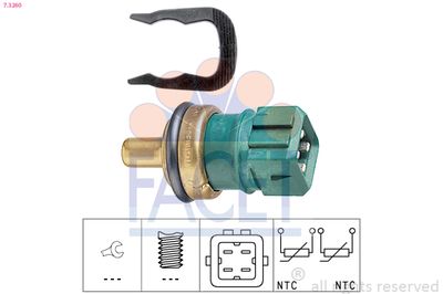 Sensor, coolant temperature FACET 7.3260