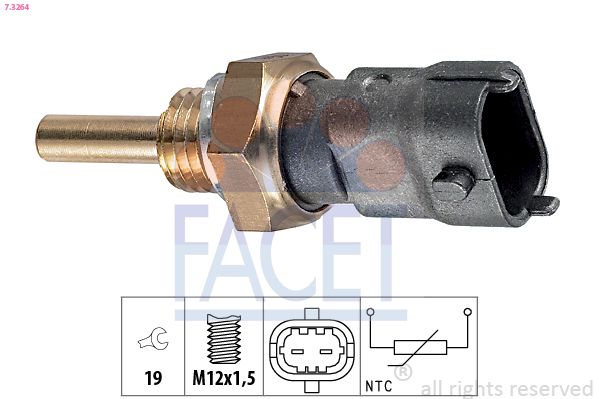 FACET 7.3264 Sensor, coolant temperature