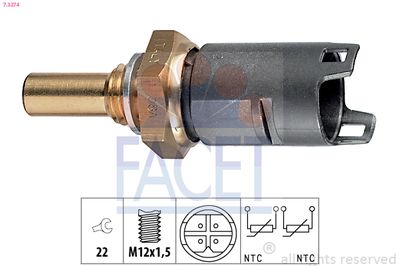 Sensor, coolant temperature FACET 7.3274