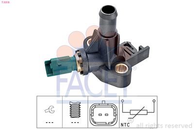 Sensor, coolant temperature FACET 7.3318