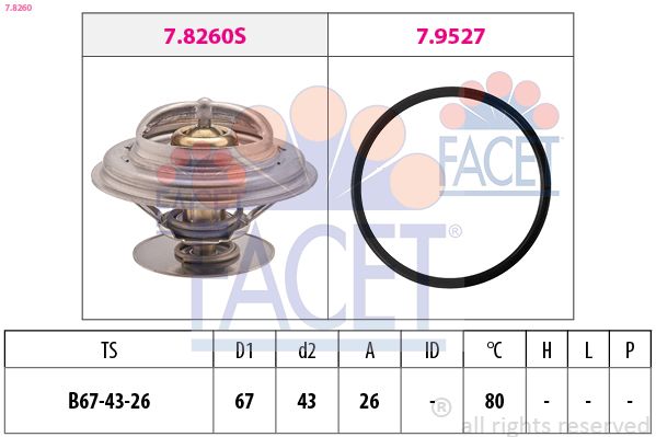 FACET 7.8260 Thermostat, coolant