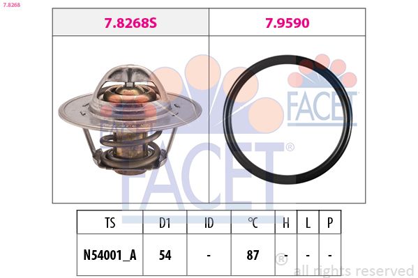 FACET 7.8268 Thermostat, coolant