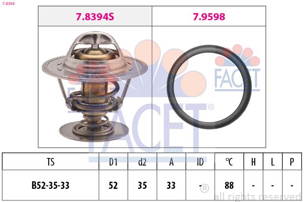 FACET 7.8394 Thermostat, coolant