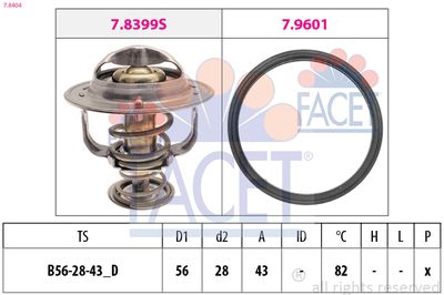 Thermostat, coolant FACET 7.8404