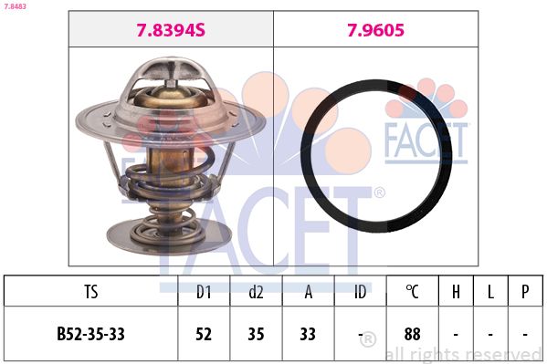 FACET 7.8483 Thermostat, coolant