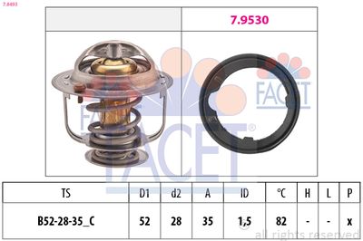 Thermostat, coolant FACET 7.8493