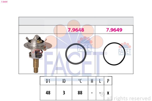 FACET 7.8609 Thermostat, coolant