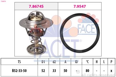 Thermostat, coolant FACET 7.8674