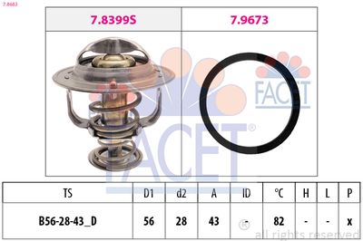 Thermostat, coolant FACET 7.8683