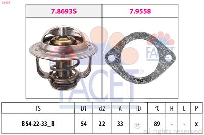 Thermostat, coolant FACET 7.8693