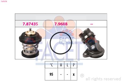 Thermostat, coolant FACET 7.8757K