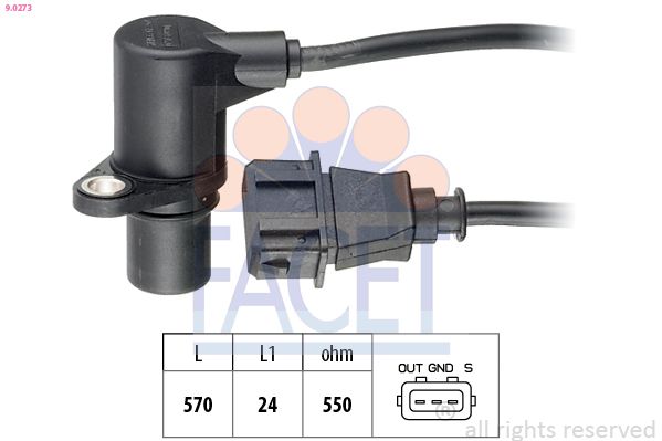 FACET 9.0273 Sensor, crankshaft pulse