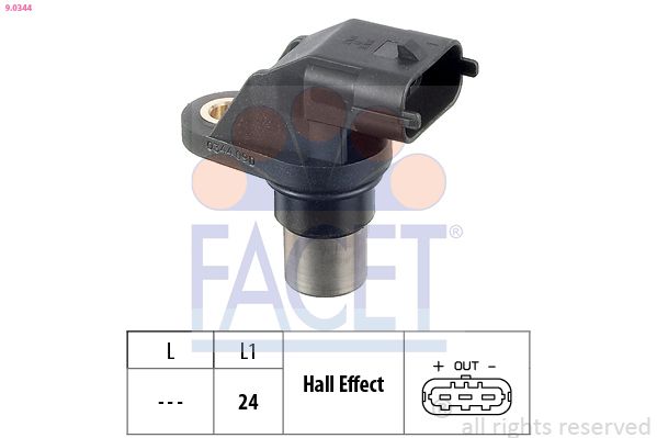 FACET 9.0344 Sensor, crankshaft pulse