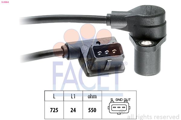 FACET 9.0064 Sensor, crankshaft pulse