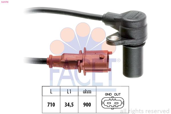 FACET 9.0170 Sensor, crankshaft pulse