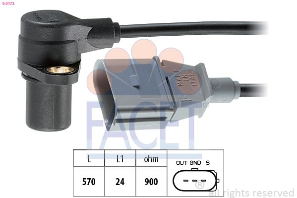 FACET 9.0172 Sensor, crankshaft pulse