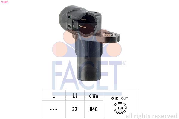 FACET 9.0291 Sensor, crankshaft pulse