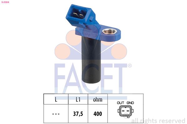 FACET 9.0304 Sensor, crankshaft pulse