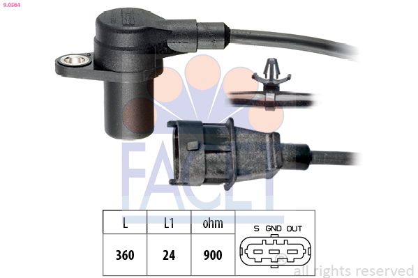 FACET 9.0564 Sensor, crankshaft pulse