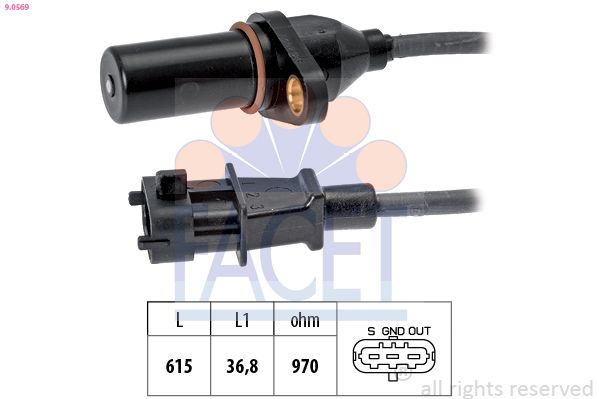 FACET 9.0569 Sensor, crankshaft pulse