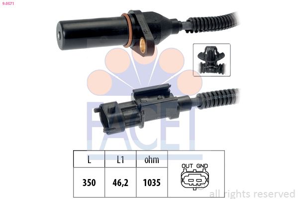 FACET 9.0571 Sensor, crankshaft pulse