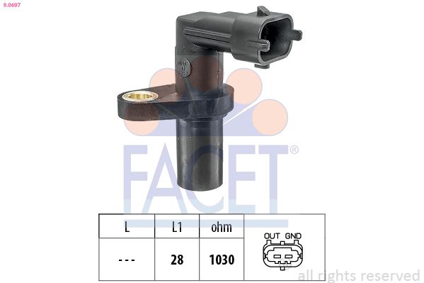 FACET 9.0697 Sensor, crankshaft pulse