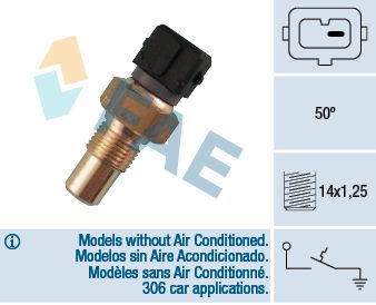 FAE 35550 Temperature Switch, coolant warning lamp