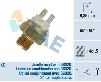 Temperature Switch, radiator fan FAE 36010