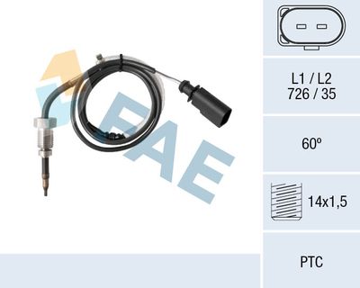Sensor, exhaust gas temperature FAE 68063