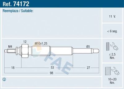 Glow Plug FAE 74172