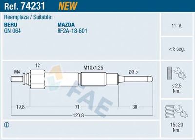 Glow Plug FAE 74231