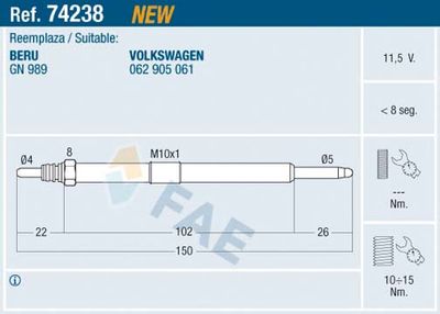 Glow Plug FAE 74238