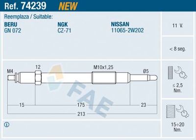 Glow Plug FAE 74239