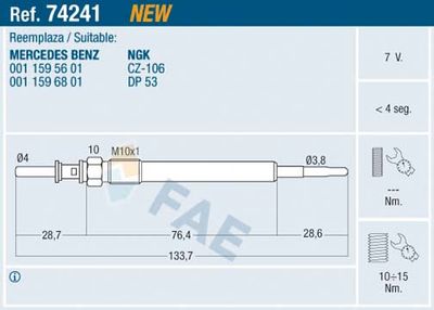 Glow Plug FAE 74241