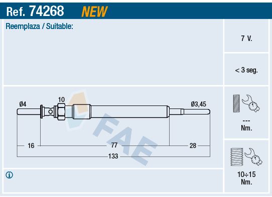 FAE 74268 Glow Plug