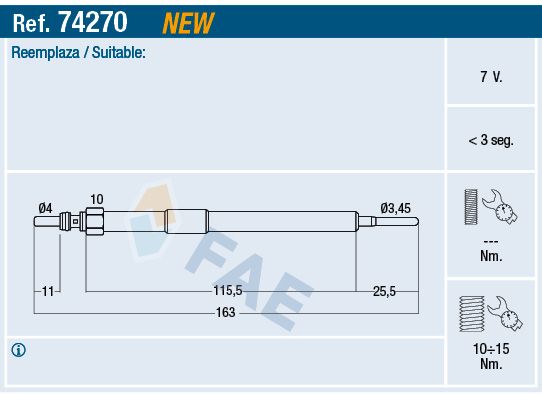 FAE 74270 Glow Plug