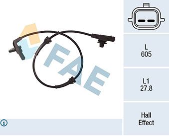 Sensor, wheel speed FAE 78275