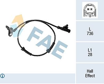 Sensor, wheel speed FAE 78328