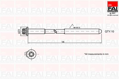 Cylinder Head Bolt Set FAI AutoParts B1139