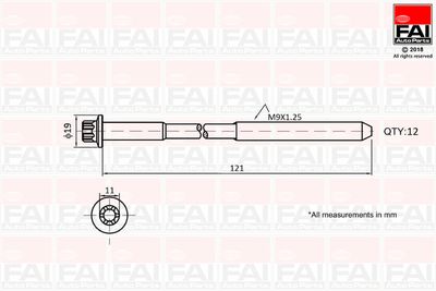 Cylinder Head Bolt Set FAI AutoParts B1630