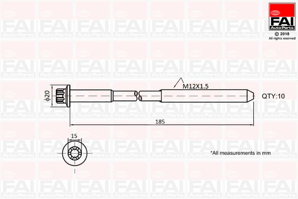 FAI AutoParts B2129 Cylinder Head Bolt Set