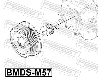 Belt Pulley, crankshaft FEBEST BMDS-M57