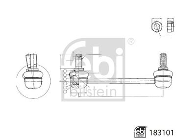 Link/Coupling Rod, stabiliser bar FEBI BILSTEIN 183101