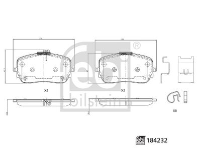 Brake Pad Set, disc brake FEBI BILSTEIN 184232