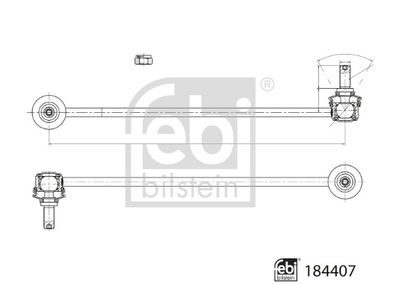 Link/Coupling Rod, stabiliser bar FEBI BILSTEIN 184407