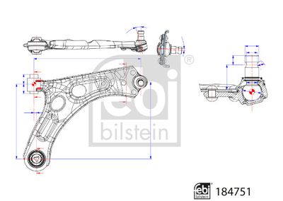 Control/Trailing Arm, wheel suspension FEBI BILSTEIN 184751