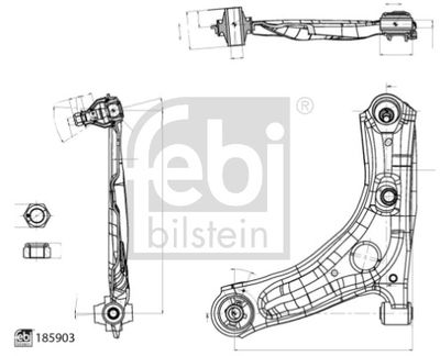 Control/Trailing Arm, wheel suspension FEBI BILSTEIN 185903