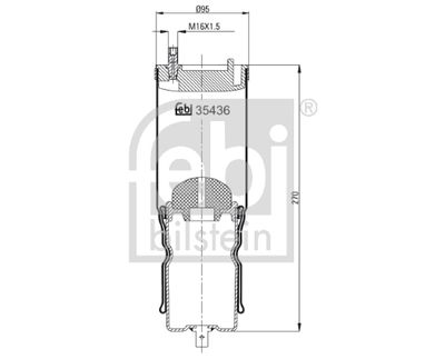 Bellow, driver cab suspension FEBI BILSTEIN 35436